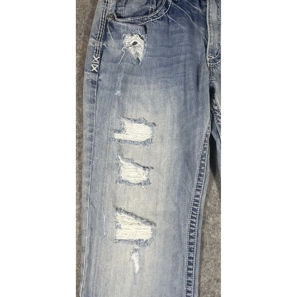 BKE Buckle Jake Jeans Men’s 31x32 Regular Fit Blue Straight Distressed READ - Picture 3 of 12